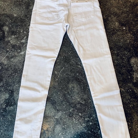 AG Adriano Goldschmied Farrah Skinny Ankle High Rise White Raw Hem Jeans 26 NWT - Picture 7 of 8